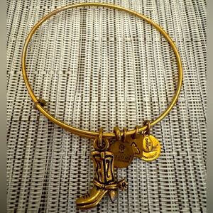 Alex and Ani Gold Cowboy or Cowgirl Boot Charm Bangle